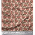 thumbnail image 1 of Soimoi Velvet Fabric Leaves & Floral Block Printed Craft Fabric by The Yard 58 Inch Wide, 1 of 3