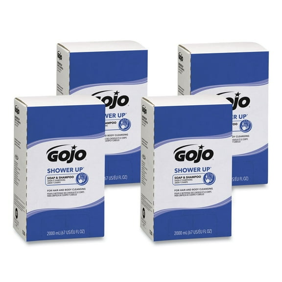 Gojo Shower Up Soap & Shampoo Rose Colored Pleasant Scent 2000mL Refill 4/Carton 7230
