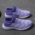 thumbnail image 3 of Vedolay Cute Sneakers Women's Sneakers Platform Round Toe Fashion Slip-on Comfort Walking Casual Shoes,Purple 7, 3 of 5