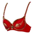 thumbnail image 2 of Nightclub Stage Queen European and American Punk Rivet Wings Bra Fashionable Sexy Interesting Bra-Red-M, 2 of 2