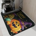 thumbnail image 2 of Halloween Dish Drying Mat Evil Pumpkin Witch Happy Halloween Kitchen Drying Mat Absorbant Collapsible 18x24 Inch Dishes Plate Glass Dry Draining Pad for Coffee Machine Dish Rack, 2 of 7