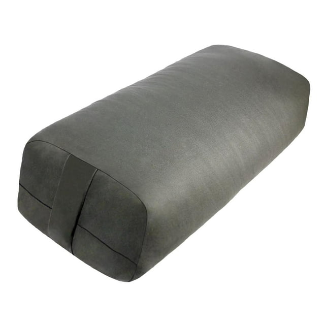 Almohada de yoga con funda suave y extraíble y lavable. Rectángulo gris