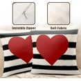 thumbnail image 6 of Valentine''s Day Pillow Covers 20 x 20 Set of 2 Red Heart Stripes Pillow Cover Black and White Stripes Pillow Protector Decorative Farmhouse Cushion Case for Home, 6 of 6