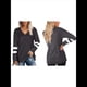 thumbnail image 2 of Tops para Mujer, Camiseta con Cuello en V, Bloque de Color, Larga, Túnica Informal Gris Oscuro M, 2 of 7