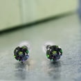 thumbnail image 3 of Gem Stone King 14K White Gold Green Mystic Topaz Earrings for Women | 2.00 Cttw | Gemstone Birthstone | Round 6MM, 3 of 3