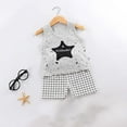 thumbnail image 3 of Odeerbi Toddler Boys Girls 2 Piece Outfits Cartoon Cotton Tank Tops Shorts Set Summer Clothes Baby Children's Spring Thin Sleeveless Top Shorts Set Gray, 3 of 3
