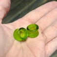 thumbnail image 3 of Ear Plugs Glass Double Flare Lemon Lime Green - Sold as a pair, 3 of 3