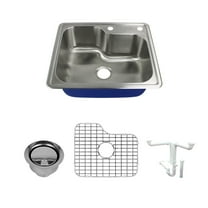 Transolid K-Mtso25229-Mr2 Meridian 25" Drop In Single Basin Stainless Steel Kitchen Sink -