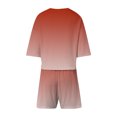 thumbnail image 6 of Sakmal Women's Shorts Sets Wide Leg High Waisted 2 Piece Outfits Red Elastic Waist Solid Womens Shorts with Pockets, 6 of 7