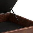 thumbnail image 4 of SIMPLIHOME Owen 36 inch Wide Square Coffee Table Lift Top Storage Ottoman, Cocktail Footrest Stool in Upholstered Distressed Saddle Brown Faux Air Leather, Mid Century Modern, Living Room, 4 of 5