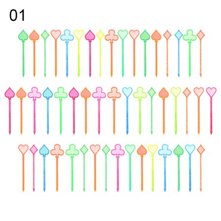 50pcs Bento Mini Vegetable Crockery Disposable Kids Food Picks Children Fruit Forks Snack Cake Dessert Various Patterns 1