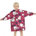 thumbnail image 3 of Red Baseballs and Stars Pattern Blanket Hoodies for Kids 6-13YR Oversize Wearable Blanket Hoodies for Boys Girls Teens, 3 of 7
