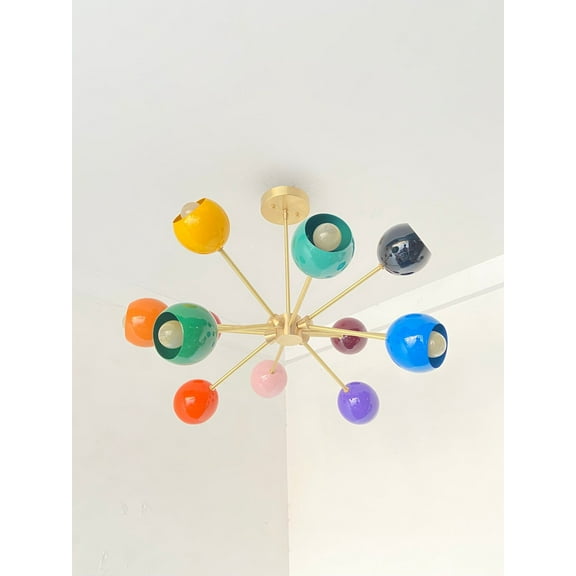 Sputnik Chandelier - 12 Light Brass Chandelier - UL Certified Component - Celling Light - Hanging Pendant - chandelier statement piece