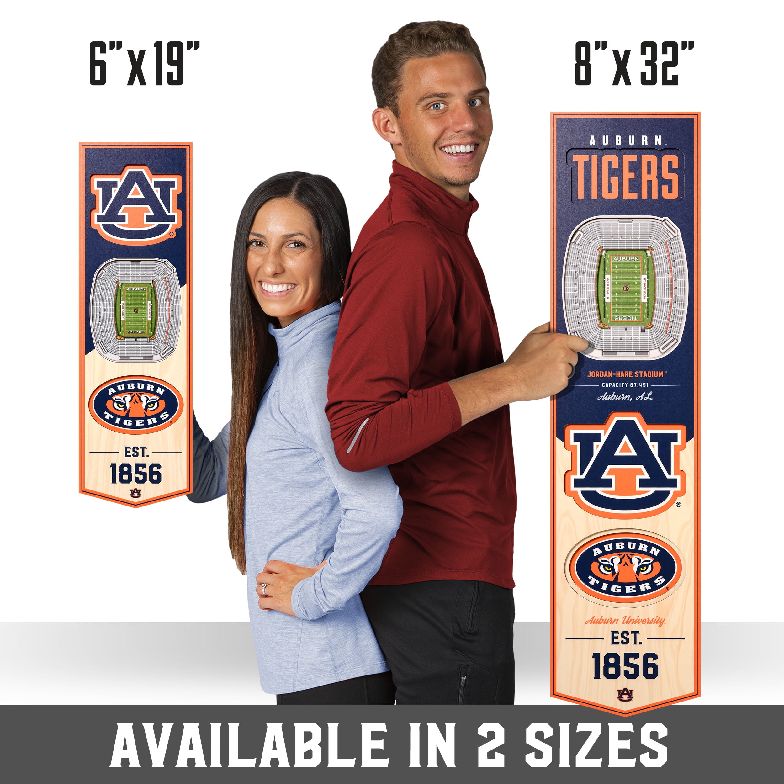 Auburn Tigers 6'' x 19'' 3D StadiumView Banner