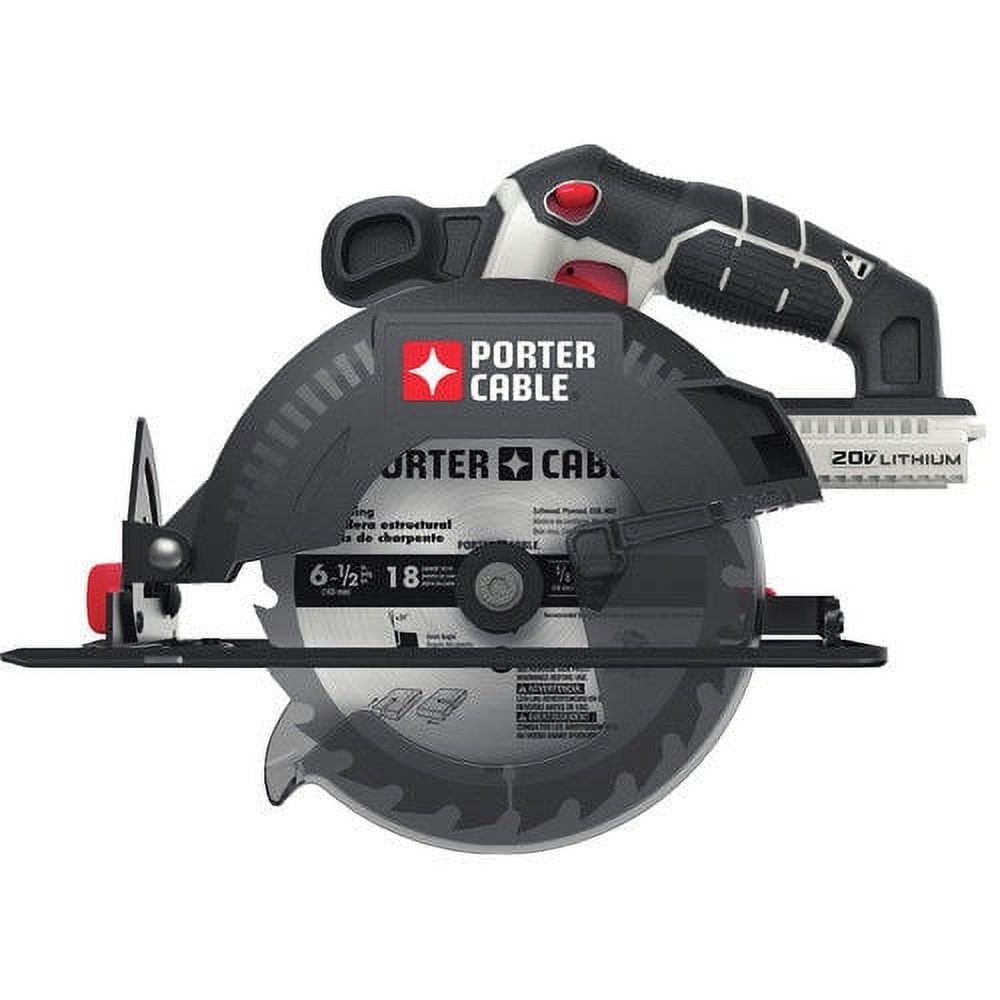 PORTER CABLE 20V MAX Lithium-Ion 6.5-Inch Cordless Circular Saw (Bare Tool / Battery Sold Separately), PCC660B - image 2 of 5