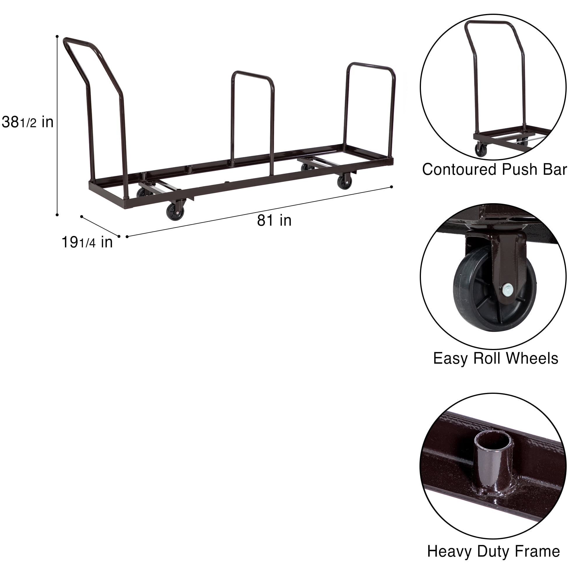 Hampden Furnishings Elijah Series 35-Capacity Folding Chair Dolly