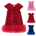 thumbnail image 4 of eczipvz Girls Sequin Dress A Line Sparkly Sleeveless Wedding Gown Party Dresses for Girls Size 5-6 Years, 4 of 9