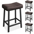 thumbnail image 3 of ChaoLink Set of 2 PU Leather Bar Stools, 24" Saddle Seat Counter Height Stools with Heavy Duty Metal Frame, 3 of 7