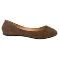 thumbnail image 2 of Shoes8teen Womens Ballerina Ballet Flat Shoes 8600 Brown Micro 10, 2 of 3