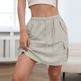 thumbnail image 5 of GUACER Womens Utility Cargo Skirt, Elastic Waist Casual Mini Skirt with Pockets, Lightweight Athletic Hiking Skirt, 5 of 8