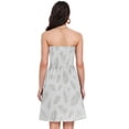 thumbnail image 3 of Dailycode Summer Dresses for Women Strapless Casual Beach Cover Ups Off White Scattered Palm Tube Top Sundress, 3 of 8