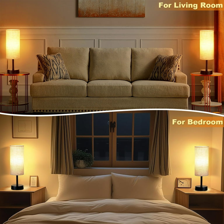 Walchoice Table Lamp Set of 2 with USB Charging Ports photo 4