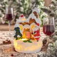 thumbnail image 4 of Christmas Resin Gingerbread House, Christmas Village Figurine, Lighted Santa Claus Snowman Ornaments with Music and LED Lights, Small Collectable Holiday Decoration for Home and Kids, 4 of 6