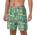 thumbnail image 2 of Balery Animals with Leaf Mens Swim Trunks Swim Shorts for Men Quick Dry Inseam Beach Shorts with Compression Liner Pocket-Large, 2 of 9