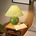 thumbnail image 4 of Deyidn Green Crackle Glaze Ceramic Table Lamp with Linen Shade, 11.81", Farmhouse Style Decorative Lighting, 4 of 14