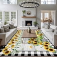 thumbnail image 4 of Area Rug for Living Room, Sunflowers Non-Slip Indoor Large Carpet for Bedroom/Dining Room, Spring Farmhouse Country Truck Leaf Wood Grain Washable Low-Profile Rectangle Floor Runner Rugs - 6 x 9 Ft, 4 of 7