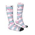 thumbnail image 3 of Picia Women Crew Soft Moisture-wicking Socks Flamingo1 Pattern Design Cotton Socks, One Size fit All, 3 of 9