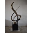 thumbnail image 3 of Modern Giant Stainless Steel Sculpture With Marble Base Size: 38" x 24" x 98"H, 3 of 11
