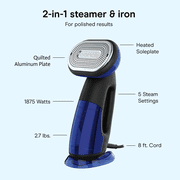 Conair 2-in-1 Hand Held Steamer and Iron for Clothes, Turbo ExtremeSteam 1875W Garment Steamer and Clothing Iron GS108