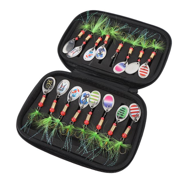 Metal Fishing Lures, Shiny Blades Treble Hook Portable Multifunctional Fishing Lures for Bass