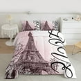 thumbnail image 2 of Homewish Paris Eiffel Tower 2pcs Bedding Comforter Set for Teens Girls Boys,Romantic Valentine Twin Comforter Sets,Black Pink Breathable Bedding Set,Ultra Soft Home Decor, 2 of 8