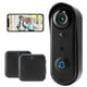 thumbnail image 1 of SonoxJunan Timbre de vídeo inalámbrico 2K, cámara de timbre WiFi de 2,4 Ghz con tarjeta SD de 64 GB, timbre interior, audio bidireccional, resistencia a la intemperie IP66, visión nocturna por infrarr, 1 of 5