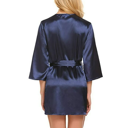 

Aoanydony Sexy Nightdress Women Girls Lace Bathrobe Nightgown Sleepwear Dress White S Blue L