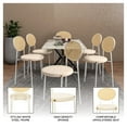 thumbnail image 3 of LeisureMod Velvet Dining Chair Armless Rattan Back Side Chair Modern Accent Chair Comfortable Padded Seat Kitchen Chair with Powder-Coated Stainless Steel Base Euston Collection in Beige, 3 of 11
