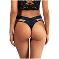 thumbnail image 4 of JINMGG Womens Plus Size Clearance $5 Women Soild Lace Low Waisted G-String Panties Briefs Underwear Bikini Dark Blue L, 4 of 8