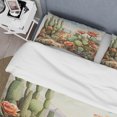 thumbnail image 4 of Designart "Coral Green Cactus Desert Blooms Painting III" Floral Bedding Covert Set - Cactus Coral Traditional Bed Set With 2 Shams, 4 of 6