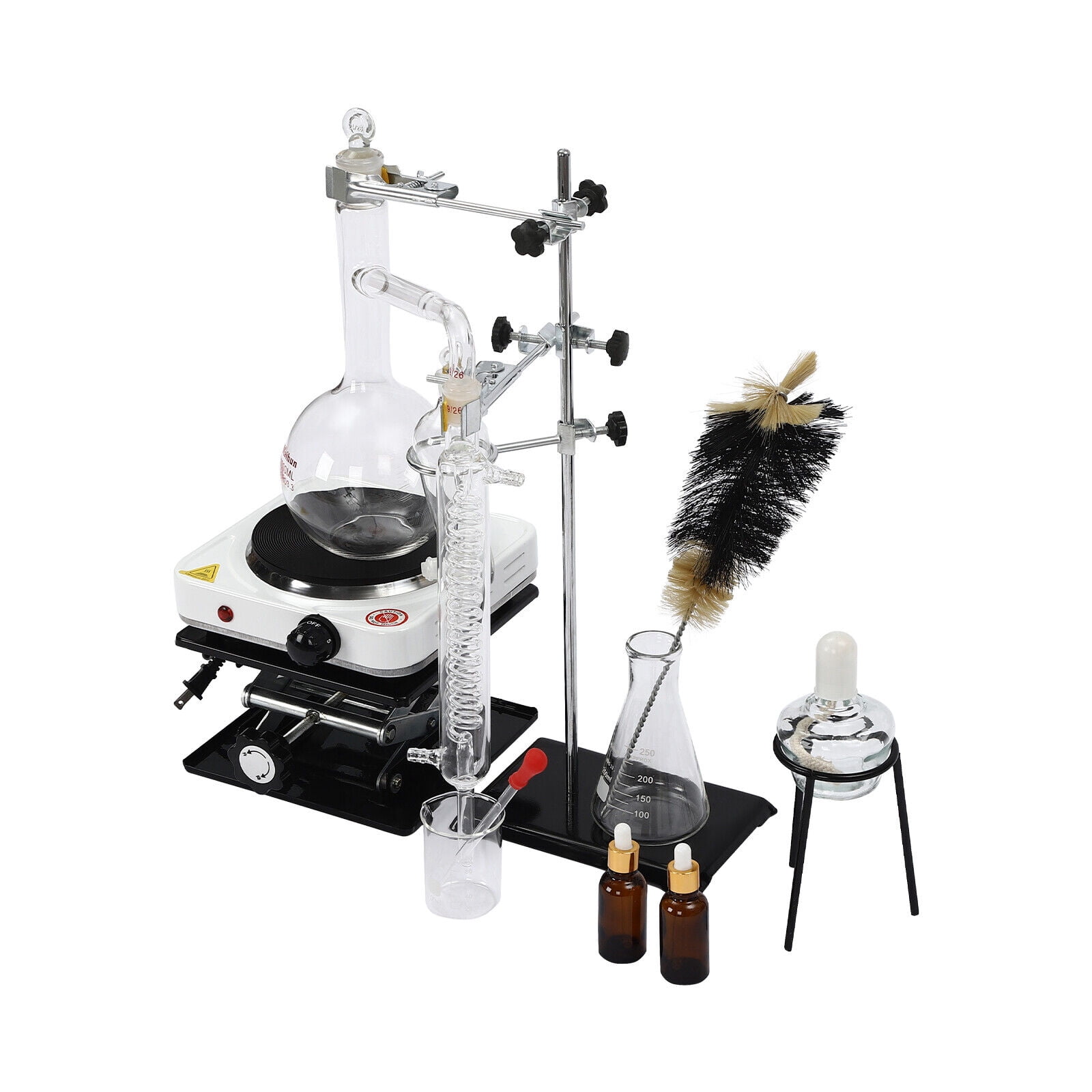 1000W Essential Oil Distillation Apparatus Lab Home Glassware Distillation Kits 1000ml