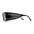 thumbnail image 4 of Windbreaker Side Panel Lens Flat Top Narrow Rectangle Sunglasses All Black, 4 of 4