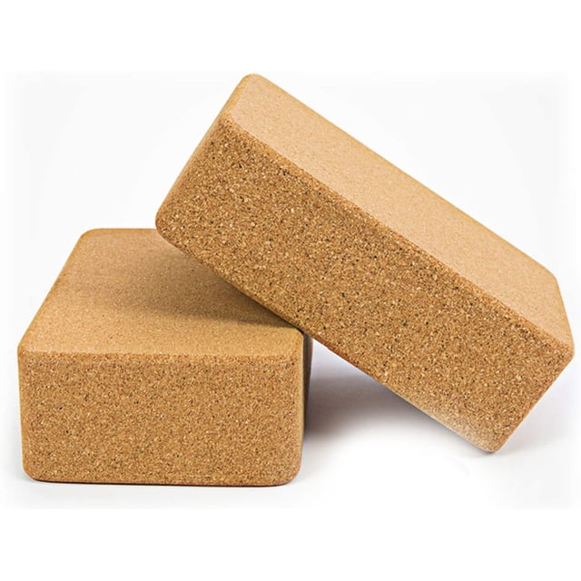 Cork Yoga Blocks Set of 2 - Non-Slip, Easy Grip, Supportive Surface