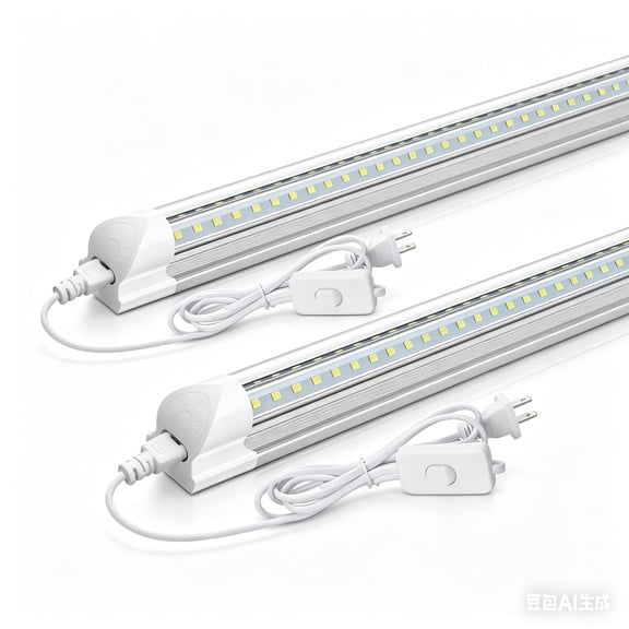 JESLED T8 LED Shop Lights,V-Shaped 2FT 20W 2600LM, ETL Listed, Linkable Fixtures, 5000K Daylight White, 2-Pack