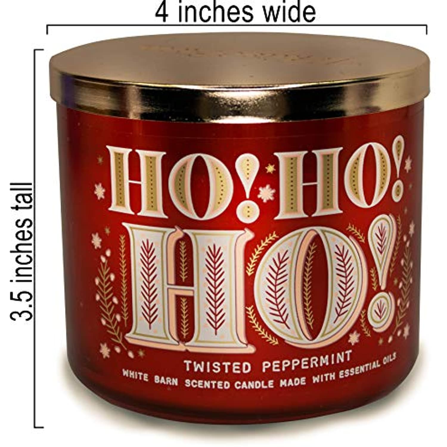 White Barn 3-Wick Candle w/Essential Oils - 14.5 oz - 2020 Holidays Scents! (Twisted Peppermint) - image 4 of 7