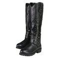 thumbnail image 6 of Milwaukee Leather MBL9371 Women's Black 18-Inch Leather Studded and Riveted Western Style Motorcycle Boots 8.5, 6 of 10