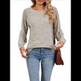 thumbnail image 1 of Sudadera para Mujer, Cuello Redondo, Plisada, Larga, Túnica, Ropa de Invierno 2025 Albaricoque S, 1 of 10