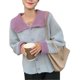 thumbnail image 1 of Doll Collar Knit Outwear Women Christmas Party Long Sleeve Heart Shaped Button Color Block Sweater Top, 1 of 5