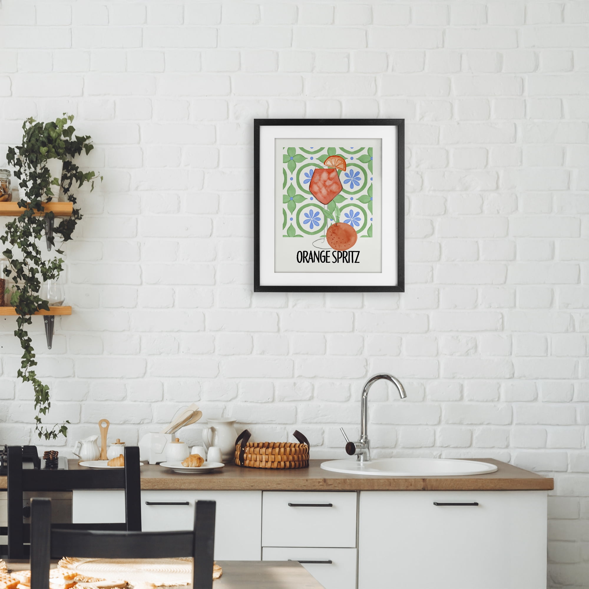 Stupell Industries Orange Spritz On My Mind Black Framed Print Under Glass, design by Nina Jacobs