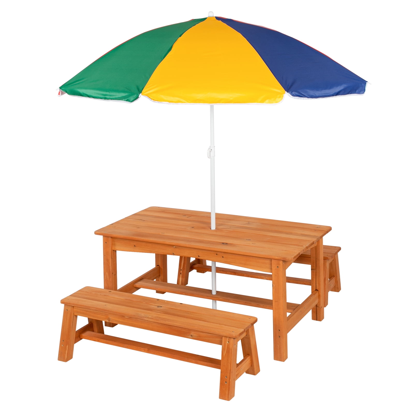 Ktaxon 4 Seat Kids Picnic Table w/Umbrella Garden Yard Folding Children